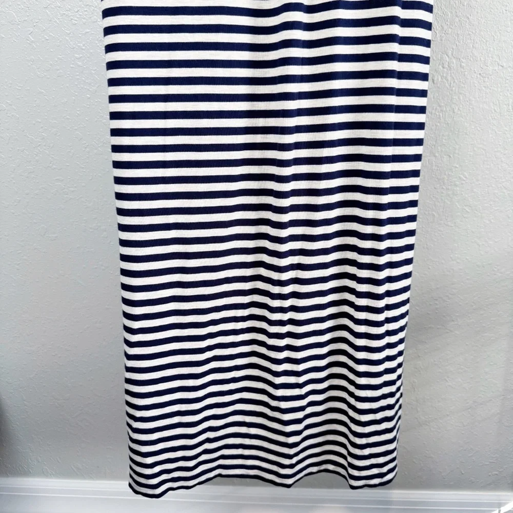 Caslon blue white striped stretchy maxi dress S - Picture 8 of 10